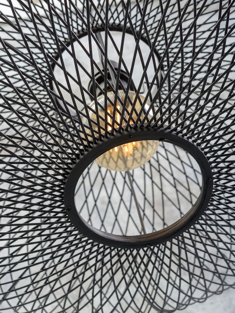 Good & Mojo Black Cango Bamboo Ellipse Ceiling Light - Image 3 of 3