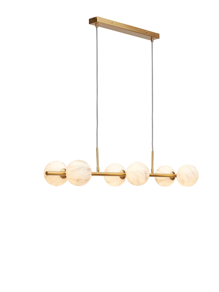 Its About Romi Gold Carrara White Marble Effect 6 Globe Hanging Ceiling Light - Image 3 of 3