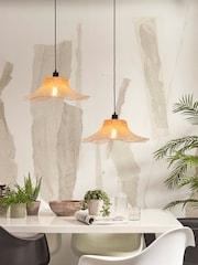 Good & Mojo Natural Ibiza Bamboo Wavy Ceiling Light - Image 1 of 3