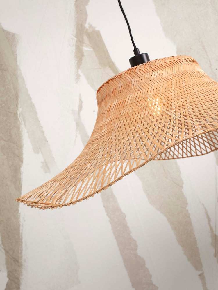 Good & Mojo Natural Ibiza Bamboo Wavy Ceiling Light - Image 2 of 3