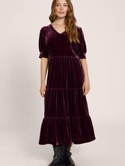 White Stuff Ayra Samtkleid, Violett - Bild 1 von 8