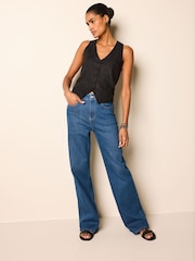 Smokey Blue Wide Leg Jeans - Image 2 of 7