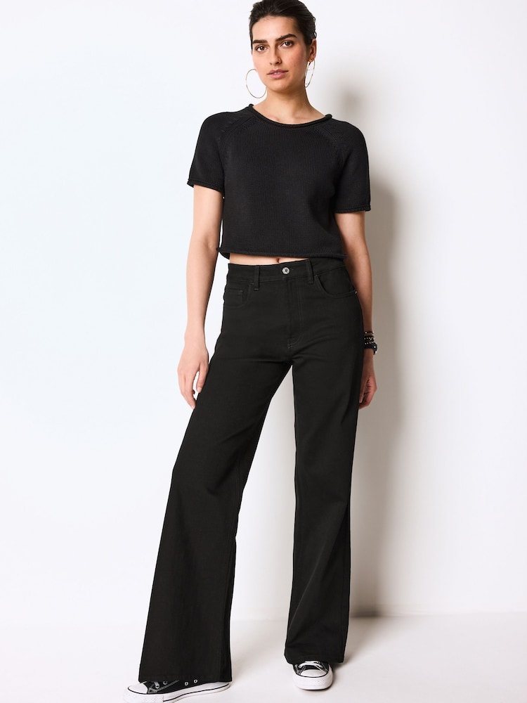 Black Wide Leg Jeans - Image 1 of 1 Black Wide Leg Jeans - Image 1 of 1