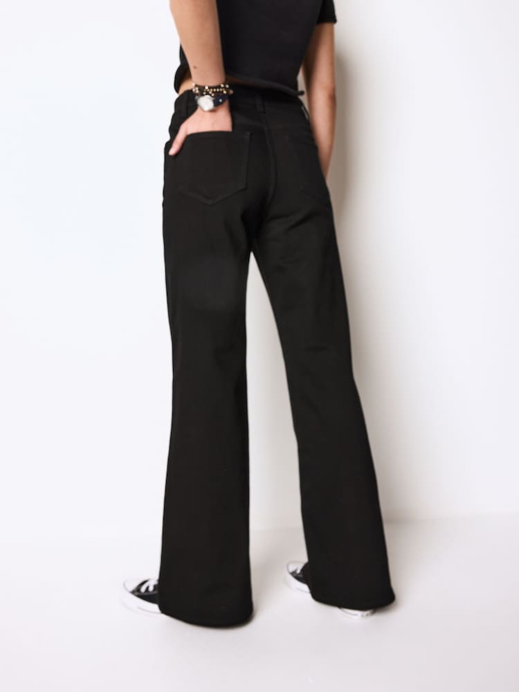 Black Wide Leg Jeans - Image 2 of 5
