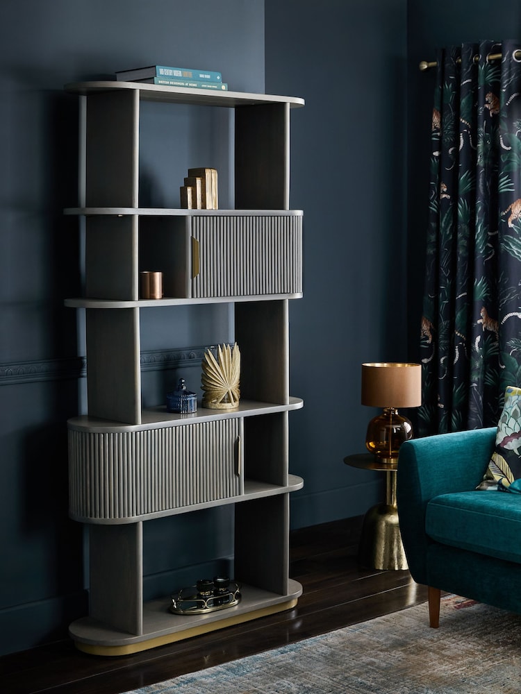 Dark Grey Valencia Marble Mango Wood Shelf - Image 1 of 7