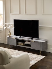 Dark Grey Valencia Mango Wood Up to 80 inch TV Unit - Image 1 of 6