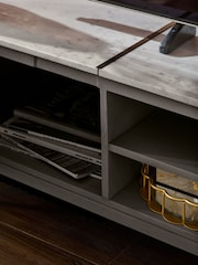 Dark Grey Valencia Mango Wood Up to 80 inch TV Unit - Image 5 of 6