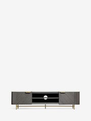 Dark Grey Valencia Mango Wood Up to 80 inch TV Unit - Image 6 of 6