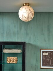 Its About Romi Gold Carrara White Marble Effect Globe Ceiling Light - Image 1 of 3
