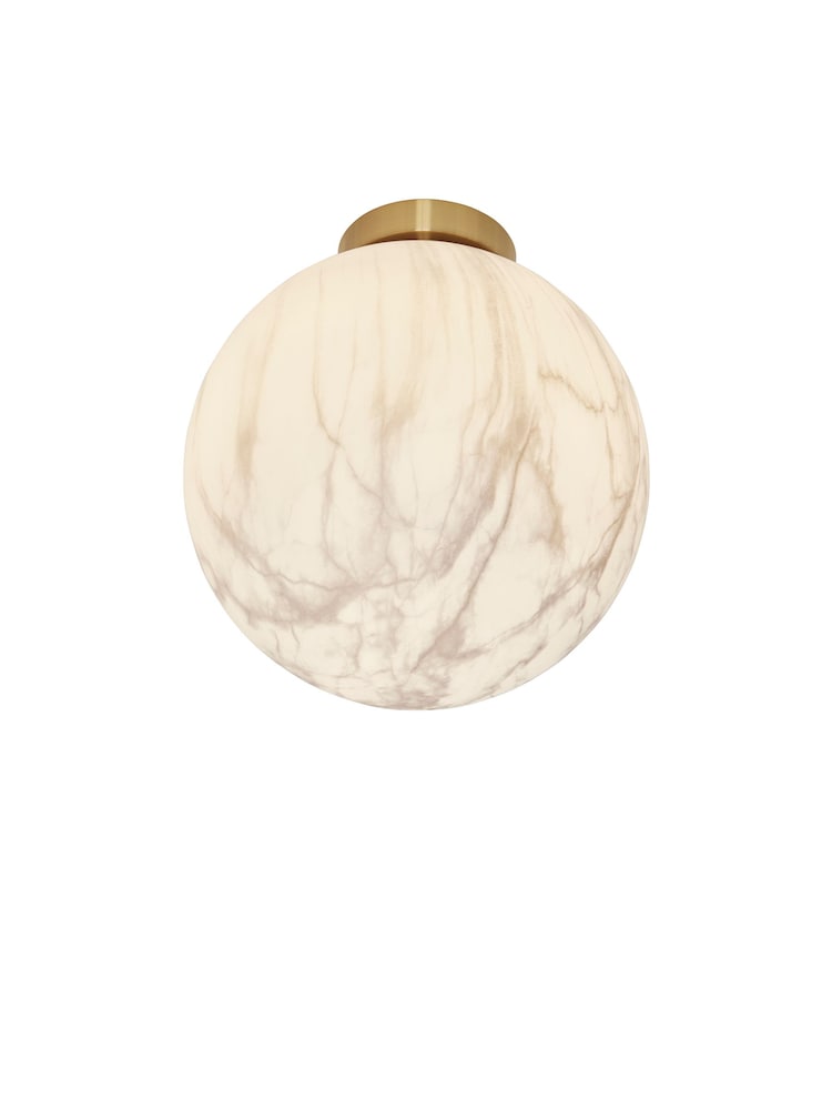 Its About Romi Gold Carrara White Marble Effect Globe Ceiling Light - Image 3 of 3