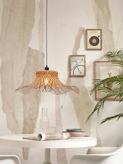 Good & Mojo Natural Ibiza Bamboo Wavy Ceiling Light - Image 1 of 3
