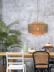 Good & Mojo Black Bhutan Bamboo Viscose Hanging Ceiling Light - Image 1 of 3