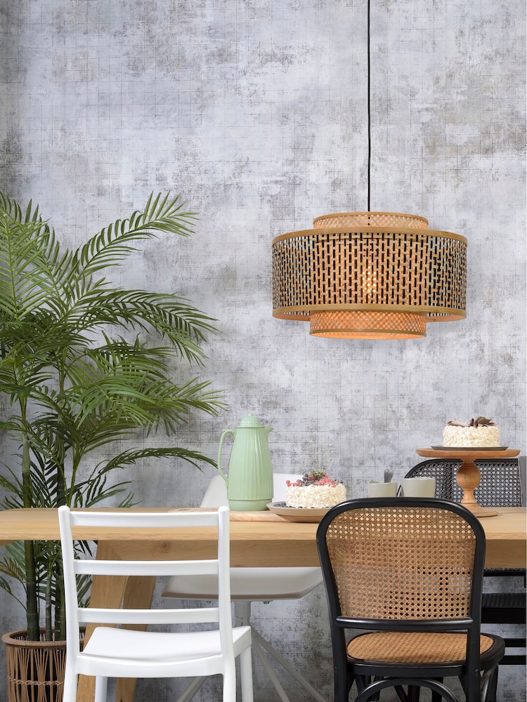 Good & Mojo Black Bhutan Bamboo Viscose Hanging Ceiling Light - Image 1 of 3