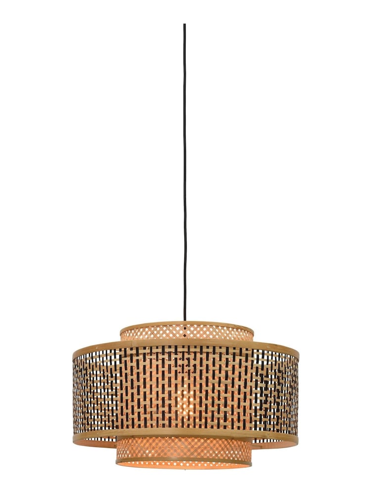 Good & Mojo Black Bhutan Bamboo Viscose Hanging Ceiling Light - Image 2 of 3
