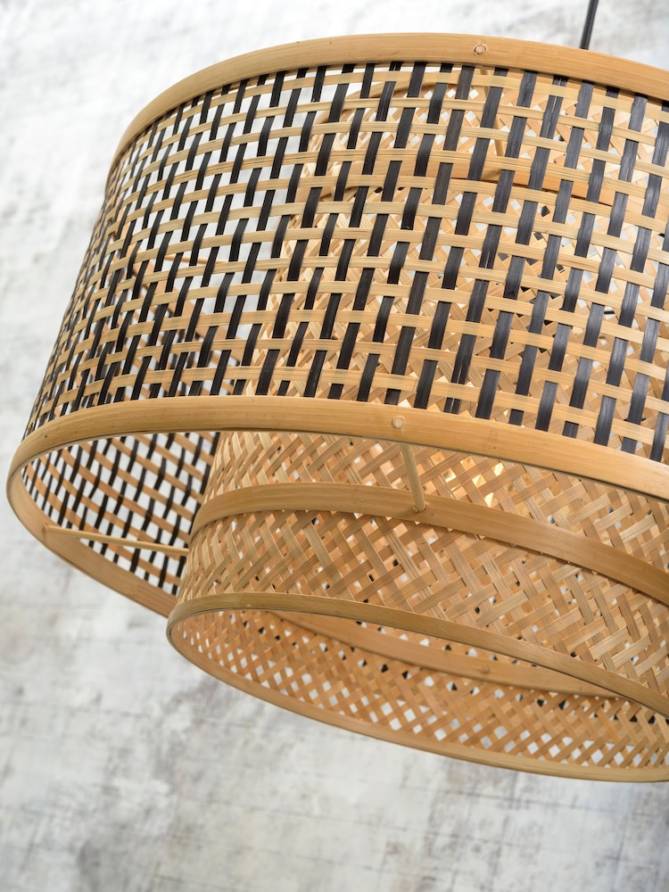 Good & Mojo Black Bhutan Bamboo Viscose Hanging Ceiling Light - Image 3 of 3