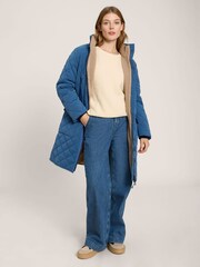 White Stuff Blue Luckie Quilted Coat - Image 3 of 5