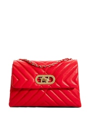 Dune London Red Chrome Regent Small Quilted Shoulder Bag - Image 1 of 6