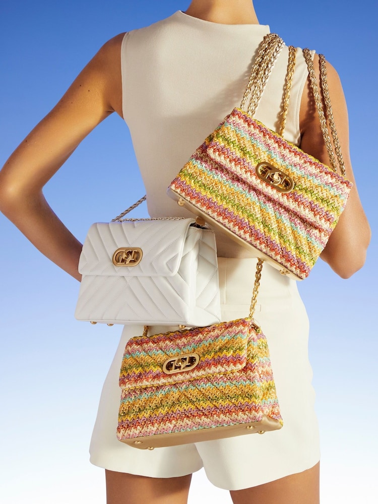 Dune London White Small Regent Quilted Shoulder Bag - Image 1 of 7