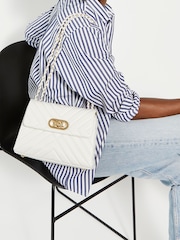 Dune London White Small Regent Quilted Shoulder Bag - Image 5 of 7