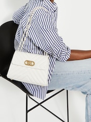 Dune London White Small Regent Quilted Shoulder Bag - Image 6 of 7