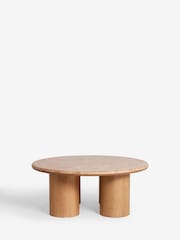 Natural N. Premium Aviano Oak and Oak Veneer Marble Large Coffee Table - Image 2 of 7