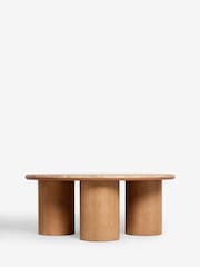 Natural N. Premium Aviano Oak and Oak Veneer Marble Large Coffee Table - Image 4 of 7