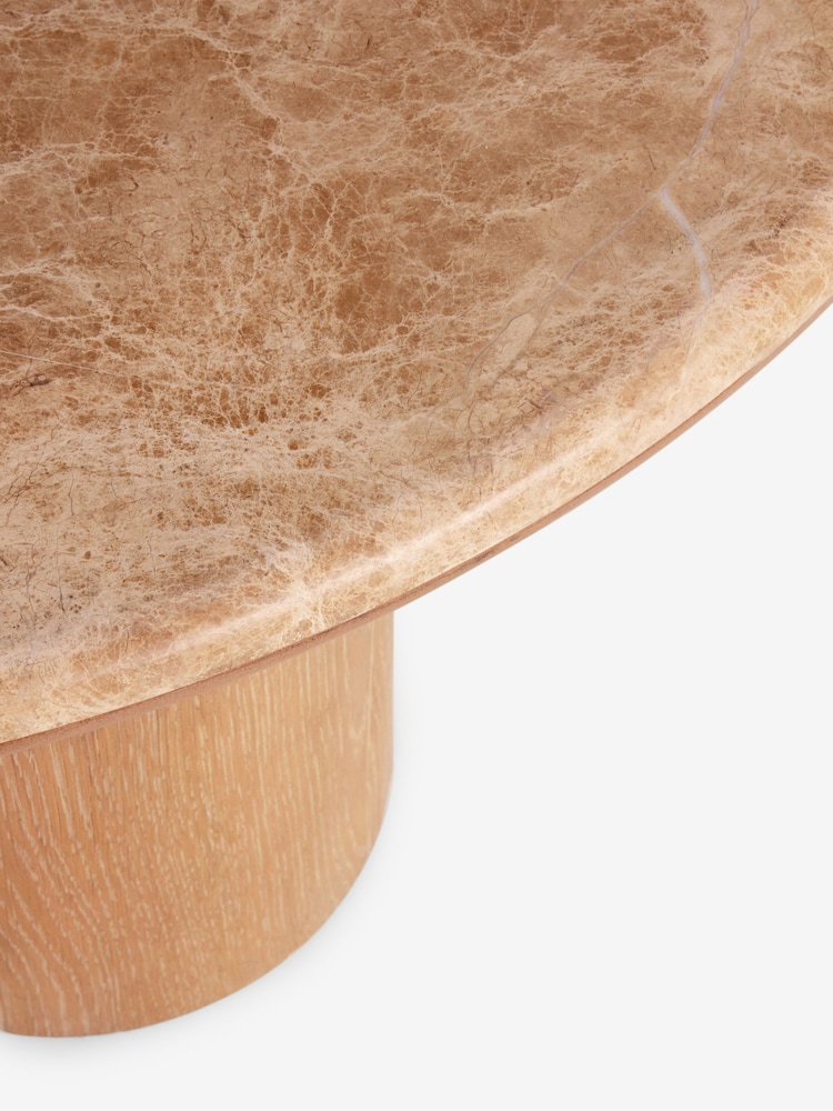 Natural N. Premium Aviano Oak and Oak Veneer Marble Large Coffee Table - Image 4 of 4