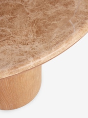 Natural N. Premium Aviano Oak and Oak Veneer Marble Large Coffee Table - Image 5 of 7