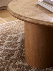 Natural N. Premium Aviano Oak and Oak Veneer Marble Large Coffee Table - Image 7 of 7