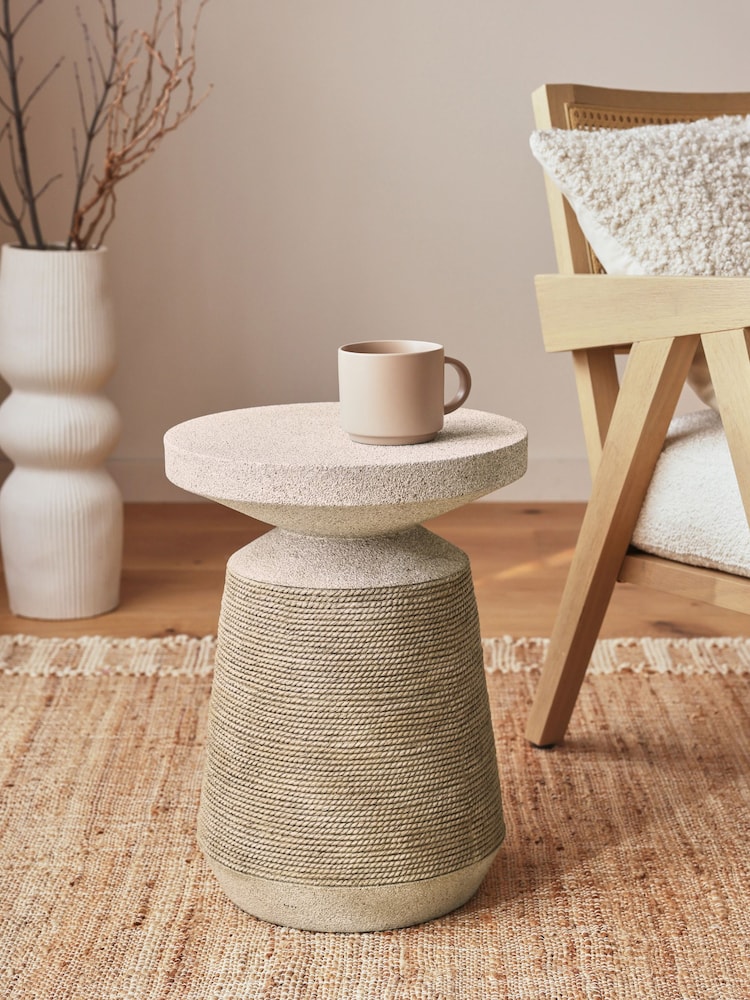 Natural Nautical Rope Side Table - Image 1 of 5