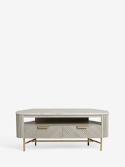 Light Grey Valencia Marble Mango Wood TV Unit - Image 10 of 10
