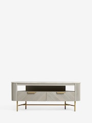 Light Grey Valencia Marble Mango Wood TV Unit - Image 7 of 10