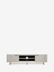 Light Grey Valencia Mango Wood Up to 80 inch TV Unit - Image 5 of 9