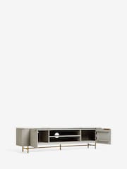 Light Grey Valencia Mango Wood Up to 80 inch TV Unit - Image 6 of 9