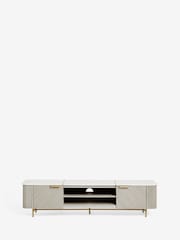 Light Grey Valencia Mango Wood Up to 80 inch TV Unit - Image 8 of 9