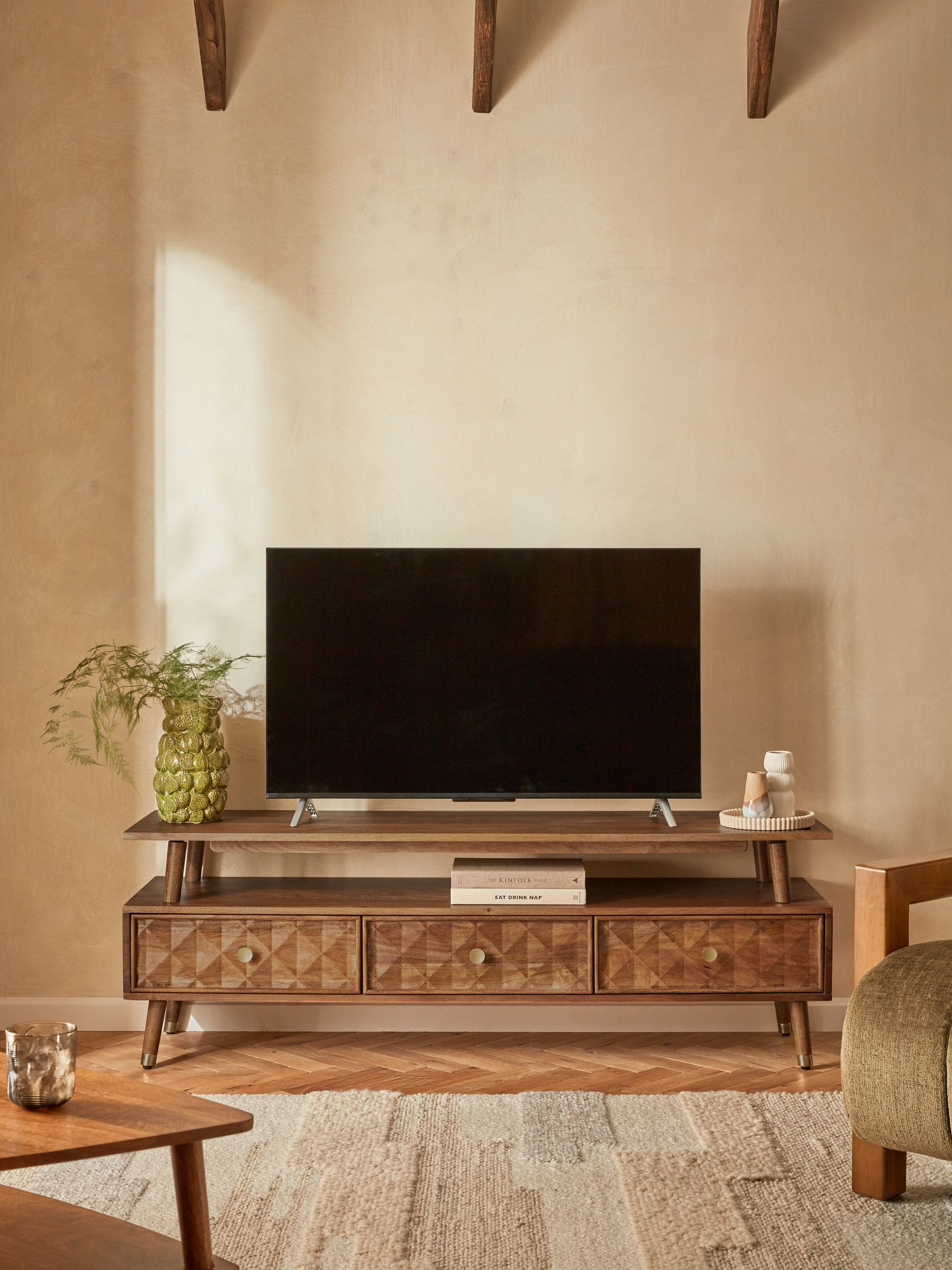 Buy Dark Lloyd Mango Wood Up to 65 inch Floating Top TV Unit from the Next UK online shop