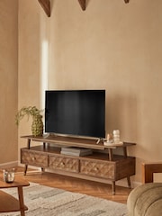 Dark Lloyd Mango Wood Up to 65 inch, Floating Top TV Unit - Image 2 of 8