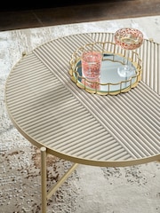 Grey Reeded Mango Wood Coffee Table - Image 2 of 6