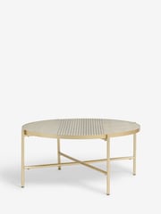 Grey Reeded Mango Wood Coffee Table - Image 3 of 6