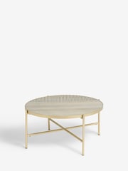 Grey Reeded Mango Wood Coffee Table - Image 4 of 6