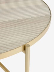 Grey Reeded Mango Wood Coffee Table - Image 5 of 6