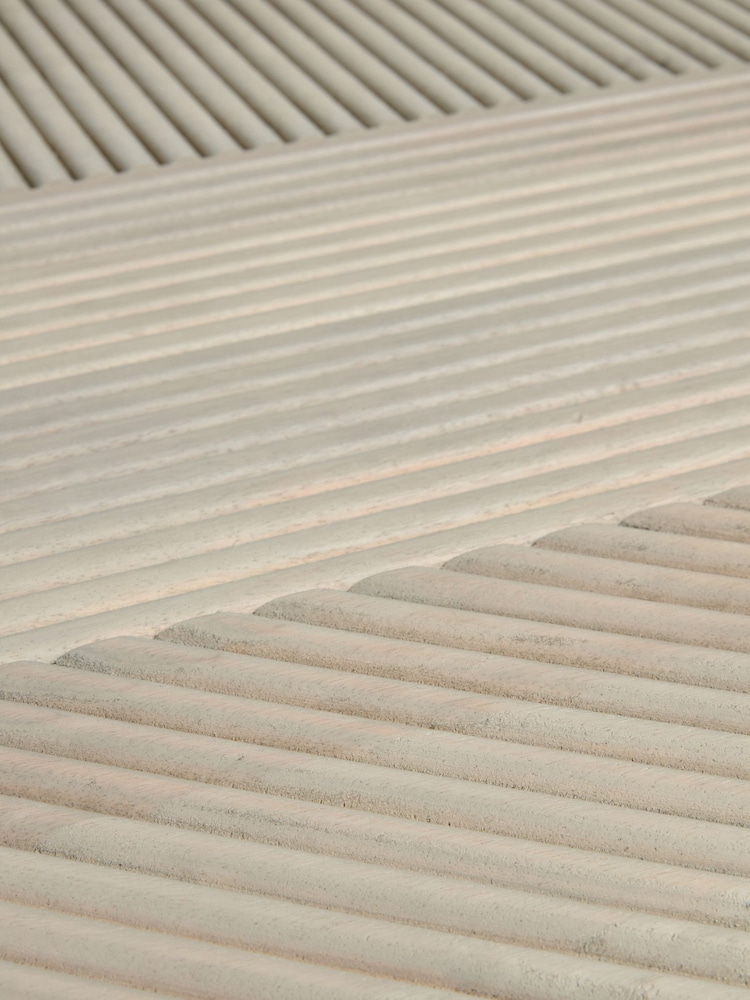 Grey Reeded Mango Wood Coffee Table - Image 6 of 6
