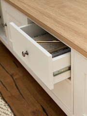 Cream Malvern Oak Effect Up to 90 inch Slim TV Unit - Image 5 of 13