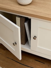 Cream Malvern Oak Effect Up to 90 inch Slim TV Unit - Image 6 of 13