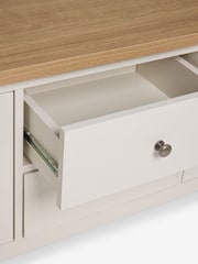 Cream Malvern Oak Effect Up to 90 inch Slim TV Unit - Image 7 of 13