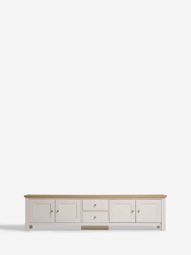 Cream Malvern Oak Effect Up to 90 inch Slim TV Unit - Image 9 of 9