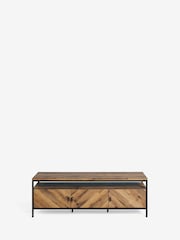 Dark Bronx Chevron Oak Effect Up to 65 inch, Floating Top TV Unit - Image 10 of 10