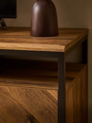 Dark Bronx Chevron Oak Effect Up to 65 inch, Floating Top TV Unit - Image 5 of 10