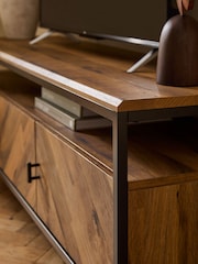 Dark Bronx Chevron Oak Effect Up to 65 inch, Floating Top TV Unit - Image 6 of 10