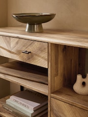 Dark Bronx Chevron Oak Effect Console Table - Image 5 of 9